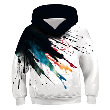 RXIRUCGD Chemise pour Enfants à Manches Longues Motif T-shirt Imprimé Col Rond Cool Garçon Sweat à Capuche (Blanc, Taille : 5 Ans)