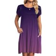 thumbnail image 1 of Jusqu'à 65 % de Réduction! Robes de Mode d'Été pour Femmes 2024 Grande Taille Décontractée Col Rond Manches Imprimé Floral avec Poche Robe Ample Longueur Genou, 1 of 4