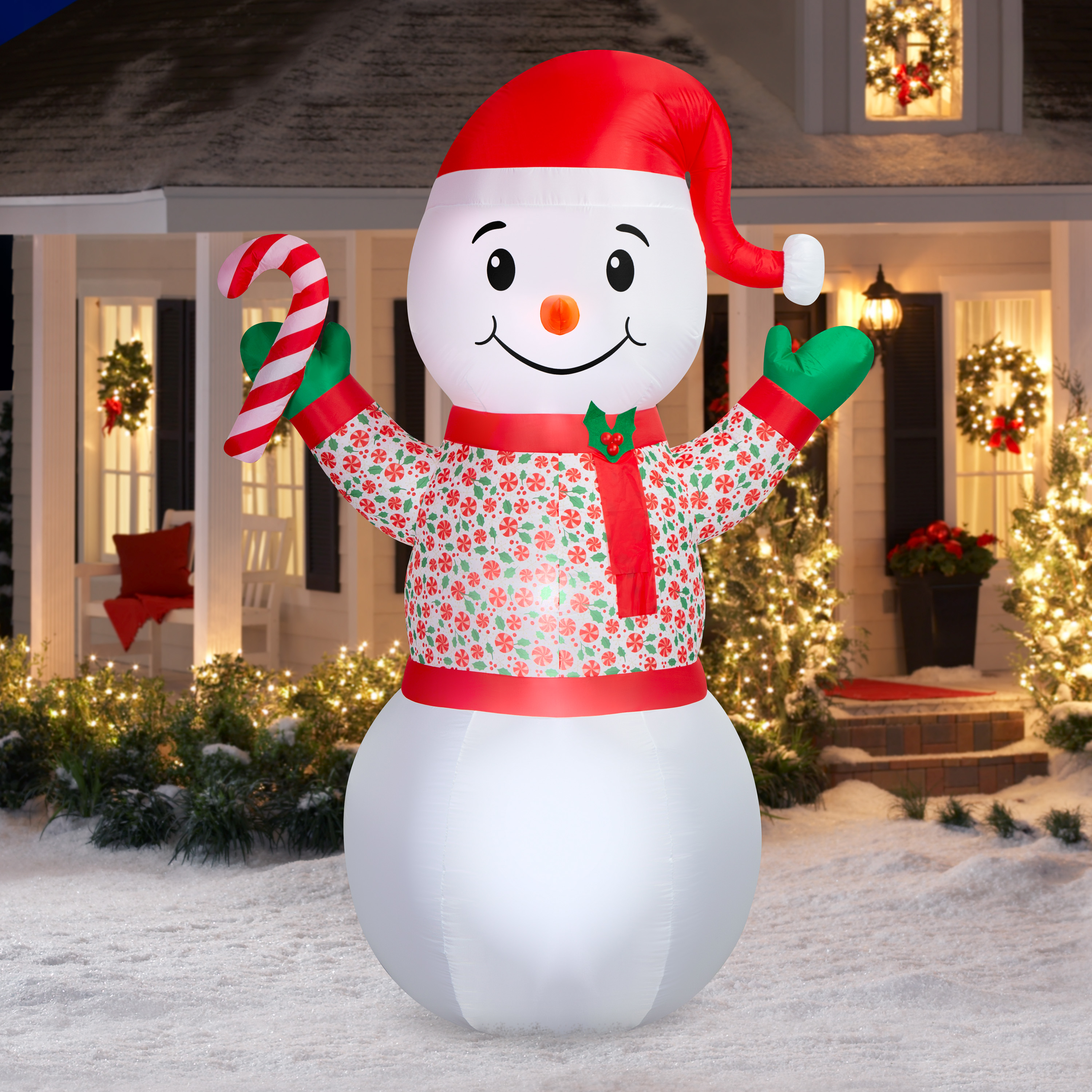 Airblown Christmas Yard Inflatables Light Snowman