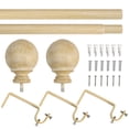 thumbnail image 4 of Mainstays 3/4” Mid-tone Faux Wood Ball Adjustable Curtain Rod, 30”-84”, 4 of 4