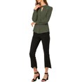 thumbnail image 2 of INSPIRE CHIC Women's Stand Collar Pleated Button Keyhole Button Blouse, 2 of 5