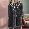 thumbnail image 4 of Gift TIMIFIS Mens Womens Robe Soft Plush Fleece Hooded Bathrobe, Full Length Long Warm Lounge Robe Spa Bath Robe with Hood pring/Summer, 4 of 6