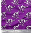 thumbnail image 1 of Soimoi Poly Georgette Fabric Leaves,Bird & Floral Block Print Sewing Fabric Yard 52 Inch Wide, 1 of 3