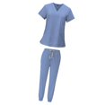 thumbnail image 2 of Female Scrub Set V Neckline Nurse Workwear for Beauty Center SPA Cosmetology L, 2 of 8