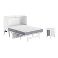 thumbnail image 1 of Home Square Set of 2 White Full Size Murphy Bed Desk with Mattress & Side Table, 1 of 20