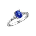 thumbnail image 4 of RYLOS Rings for Women Sterling Silver Classic Style Birthstone Ring 7X5MM Oval Gemstone &  Diamonds Blue Star Sapphire B Jewelry for Women Size 8, 4 of 7