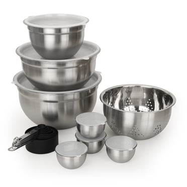 Mainstays 23 Pieces Kitchen Prep & Store Set, Stainless Steel & Plastic