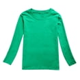 thumbnail image 1 of PMVFHDE T-Shirt à Manches Longues pour Enfants Garçons Filles Automne Printemps Col Rond Uni, Vert, 11-12 Ans, 1 of 4