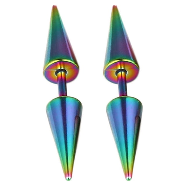 1Pc Men Boys Titanium Steel Spike Ear Stud Spike Stud Earring Punk Rock Piercing Stud Steel Rivets Earring