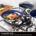 thumbnail image 2 of Granitestone Stainless Steel Bleu Poêle à Frire Antiadhésive Tri-Ply 12 po Induction Va au Lave-Vaisselle, 2 of 7