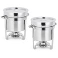thumbnail image 2 of 2Pack 7QT Soup Chafer Station with Contemporary Marmite Water Pan, Stainless Steel, Including Fuel Holder & Ladle - Perfect for Buffets, Events and Party Service, 2 of 8