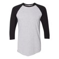 thumbnail image 1 of 5050 Raglan Three-Quarter Sleeve Tee, 2XL, Heather GreyBlack, 1 of 2