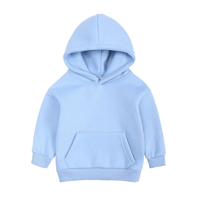 FAOWME Sweat à Capuche pour Garçons et Filles, Couleur Unie, 2-3 Ans