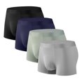 thumbnail image 1 of ylioge L-4X Big & Tall Mens Boxer Briefs 4 Pack Plus Size High Waisted Modal Underwear Multipack Stretchy Quick-Drying Breathable Workout Boxers, 1 of 2