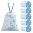 thumbnail image 1 of 15/75 Count Drawstring Trash Bags Cartoon Pattern Thickened Garbage Bags 19.7" X 17.7"Unscented Trash Bags For Kitchen Bathroom Waste Liners, 1 of 9
