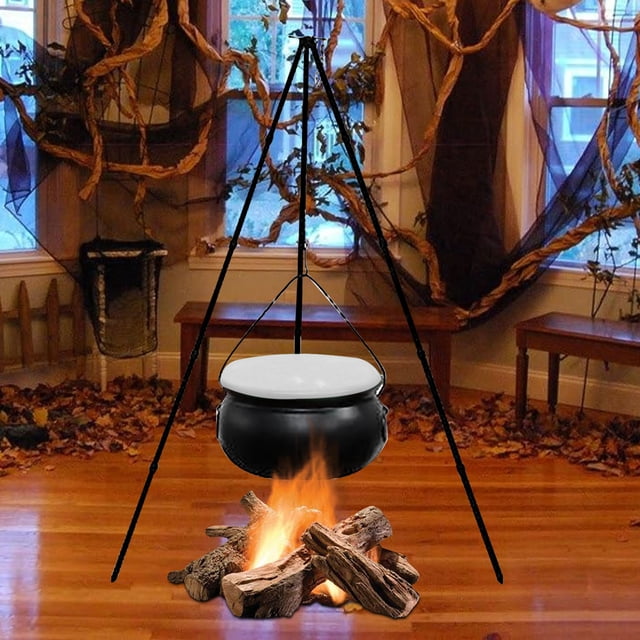 TopLLC Halloween Decor Fall Decor Halloween Decorations Outdoor - Large Cauldron Halloween Decor On Tripod With Timer Lights - Plastic Cauldron Witch Halloween Decorations For Porch Yard