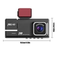 thumbnail image 3 of EQWLJWE Car On-Dash Mounted Cameras,2-inch Display Screen High-definition 1080P Driving Recorder with Three Lenses Displaying The Same Parking Monitoring Loop Recording and Reverse Image In Car DV, 3 of 9