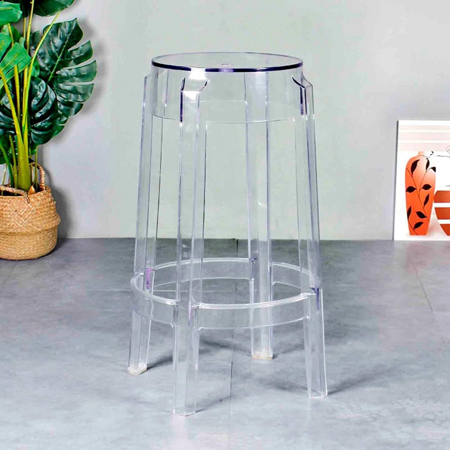 Heavenly Collection Clear Plastic Counter Stool SET OF 3