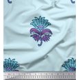thumbnail image 1 of Soimoi Rayon Fabric Leaves & Floral Block Decor Fabric Printed Yard 56 Inch Wide, 1 of 3