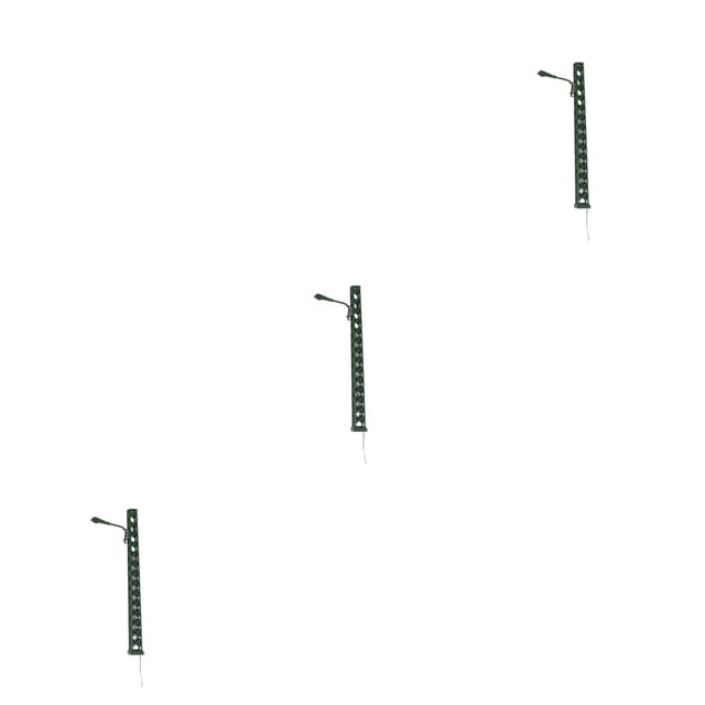 pitrice Model Railway Lamp Classical Pathway Single-Head Lightweight Ladder Streetlights Miniature Outdoor LED Metal Lamppost Green(Warm Light) 3Set