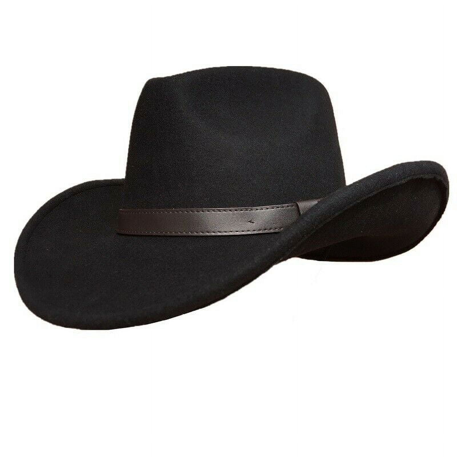Black Cowboy Hat Wool Felt Western Hat For Men Women  display picture 1