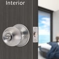 thumbnail image 5 of Interior Door Knobs with Lock, Stainless Steel Privacy Door Handle, ANSI Grade-3 Security, All Metal Construction for Left and Right Hand Door Reversible, 5 of 5
