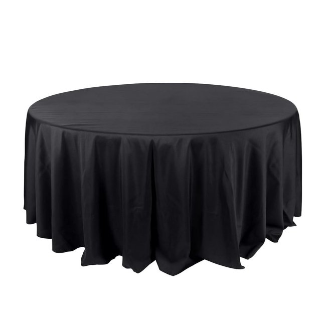 LNGOOR 108” Wholesale Round Tablecloth Polyester Round Table Linens For Wedding Party Banquet Restaurant - WHITE
