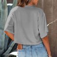 thumbnail image 4 of Fgnfyis T-Shirts Courts à Col Rond pour Femmes, Manches Courtes, Épaules Dénudées, Hauts Courts, T-Shirts pour Femmes, Gris, TG, 4 of 6