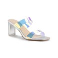 thumbnail image 1 of BLISSFUL STEP Sandales à Talon Bloc à Brides Transparentes et Colorées pour Femmes, 1 of 7