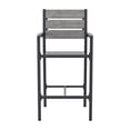 thumbnail image 4 of CorLiving Gallant Chaises de Bar d'Extérieur en Aluminium et Polymère Résistantes aux Intempéries, Gris (Ensemble de 2), 4 of 9