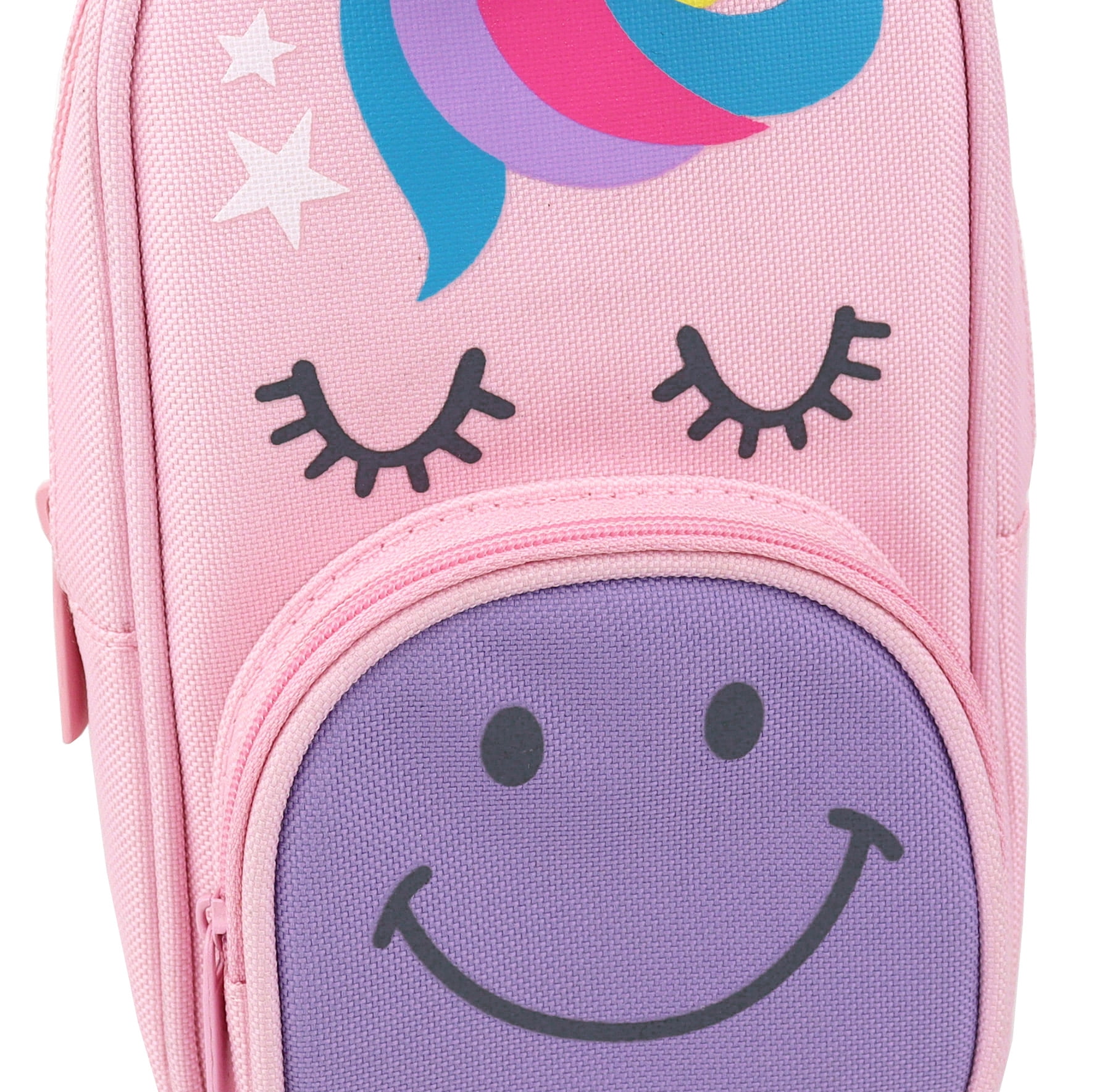 Pen+Gear Trousse à crayons fantaisie en forme de sac à dos avec bandoulière en forme de licorne, polyester rose, l'école primaire et préscolaire