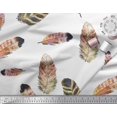 thumbnail image 3 of Soimoi Orange Rayon Fabric Artistic Feather Fabric Prints By Yard 42 Inch Wide, 3 of 3