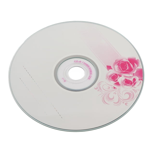 Disque CD-R Vierge avec Capacité de 730 Mo et Vitesse de 52X, Doté d'Une surface Blanche avec Motif floral Rose. Idéal pour Graver et Stocker des images Numériques, de la Musique, des Données et de l'Audio. Compatible avec la Plupart des Lecteurs CD-R, Y Compris IOS et Autres Systèmes. Souvent Utilisé comme Support Vierge à des Fins d'Archivage.