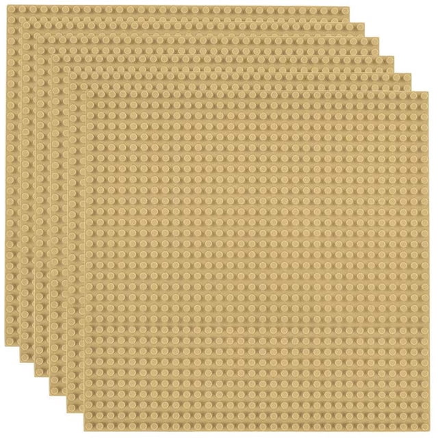 Classic Baseplates Building Base for Building Bricks 100% Compatible with Major Brands-Baseplate 10" x 10", Pack of 6 (Sand)