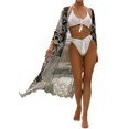 thumbnail image 2 of Gupgi Cardigan en Dentelle pour Femmes, Cache-Maillot de Bikini, Ajouré, Transparent, Long Kimono de Plage, 2 of 8