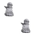 thumbnail image 2 of Baohd Gracieuse Résine Fille Ange Figurine Statue Décoratif Accent de Bureau à Genoux 2Set, 2 of 6