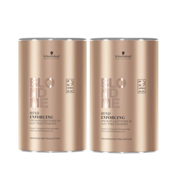 Schwarzkopf BlondMe Poudre Éclaircissante Premium 9+ Sans Poussière Renforcement des Liens 15,8 oz Chacun (Lot de 2)
