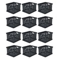thumbnail image 1 of Sterilite Stackable Plastic Storage Crate Bin Organizer Box, Black, 12-Pack, 1 of 9