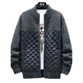 thumbnail image 1 of Innerwin Outwear Color Block Mens Coat Holiday Long Sleeve Cozy Sweater Jacket Black XL, 1 of 3