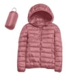 thumbnail image 2 of Packable down Jacket, Lightweight Hooded Puffer, White Duck down Coat Pink S , Coat, 2 of 5