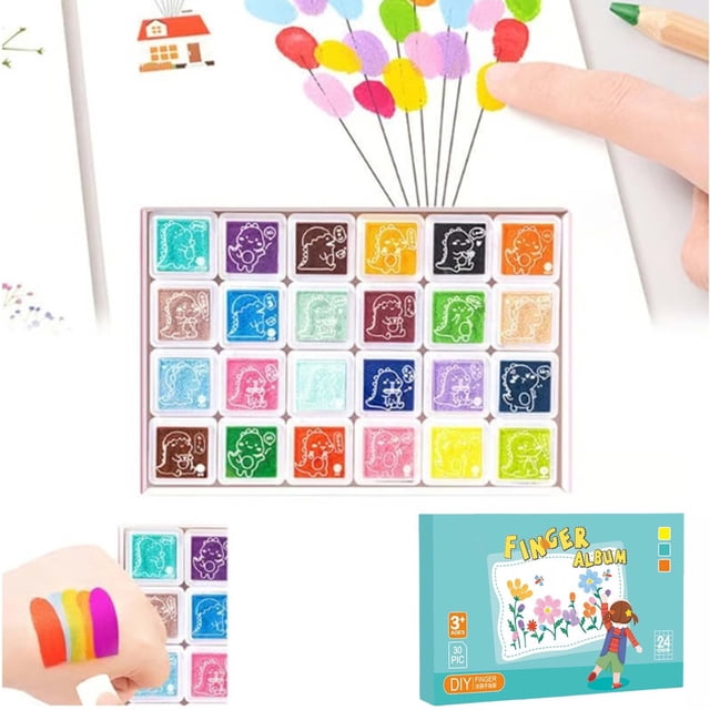 XYAIYT Kids Finger Paint Set for Creative and Color Exploration Safe Non Water Based Ink Easy to Clean Washable Art Supplies for Toddlers Encourages Hands On Learning