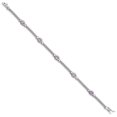 thumbnail image 3 of 925 Sterling Silver Textured Polished Box Catch Closure Amethyst Bracelet 7 Inch Box Clasp Measures 7mm Wide Jewelry Gif, 3 of 4