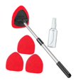 thumbnail image 3 of jinwen Auto Windshield Cleaning Tool Telescopic Handle with 3 Microfiber Pads Reusable for RV SUV Truck Aluminum Rod Multifunctional Red Pads, 3 of 9