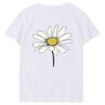 thumbnail image 4 of KIHOUT Nouveau Haut de Mode d'Été pour Femmes 2025, T-Shirt à Manches Courtes à Col Rond Décontracté à Imprimé Floral Blanc 2TG, 4 of 5
