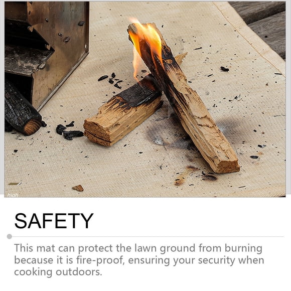 Camping Fireproof Cloth Outdoor Fiberglass Protective Pad Fiberglass Burning Thermal Resistant Burning Blanket Fishing Fire Retardant Thermal Resistant Mat 100x100cm
