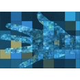thumbnail image 1 of Ahgly Company Machine Washable Indoor Rectangle Transitional Deep Sky Blue Area Rugs, 2' x 5', 1 of 7