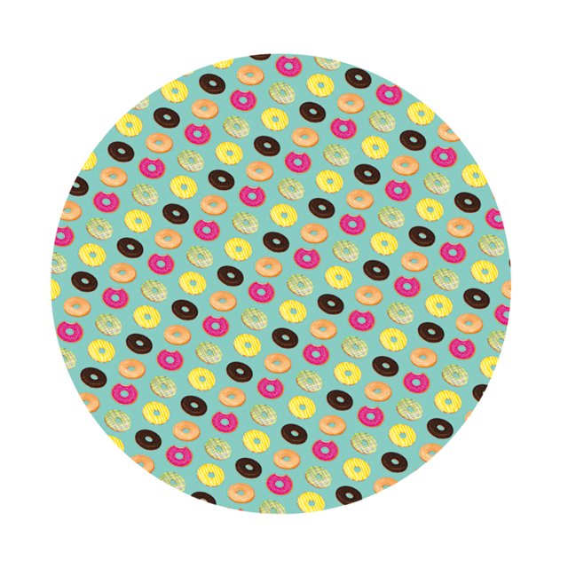 Rongfmy Covers for Home Elastic Edged Flannel Backed Fitted Table Covers Tablecothes - Colored Biscuits Pattern - Fits to 47'' Diameter G - 120cm (48 Inch)