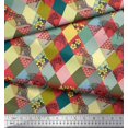 thumbnail image 3 of Soimoi Poly Georgette Fabric Leopard & Argyle Patchwork Decor Fabric Printed Yard 52 Inch Wide, 3 of 3