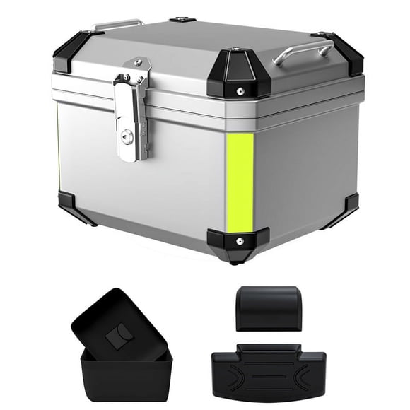 Riwcyla Coffre Arrière de Moto 45 L avec 2 Pcs de Serrure pour Grand Bagage de Rangement, Coffre de Moto Imperméable, Accessoires de Moto Universels