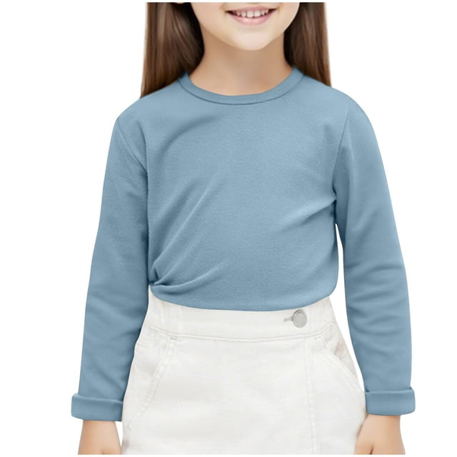 SERTG Chandail à Col Roulé/col Rond Manches Longues Chaud pour Enfants Unisexe Chandail de Base Couche de Base pour Enfant et Enfant (Bleu 1,4 Ans)